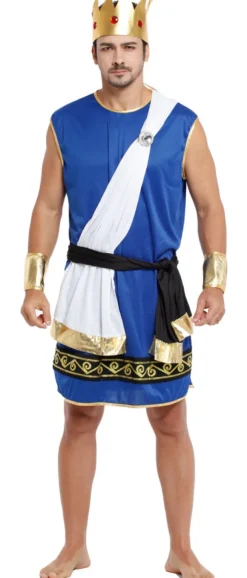 Zeus kostume blå, str. M